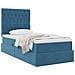 Letto con contenitore e materasso Blu Scuro 90 x 200 cm Velluto - Foto miniatura 3
