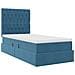 Letto con contenitore e materasso Blu Scuro 90 x 200 cm Velluto - Foto miniatura 5