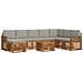 Set divani con cuscino 9 pcs Grigio Naturale e Chiaro - Foto miniatura 1