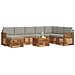 Set divani con cuscino 9 pcs Grigio Naturale e Chiaro - Foto miniatura 3