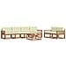 Set di divani da esterno con cuscino 7 pcs Naturale e Crema - Foto miniatura 3