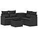 Set di divani 6 pz Nero Rattan sintetico e Acciaio - Foto miniatura 1