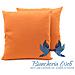 Coppia Cuscini Arredo Imbottiti Tessuto Ottoman In Tinta Unita Colore Arancio 24 50x50 Arancio 24 - Foto miniatura 1