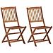 Sedie da Giardino Pieghevoli 2 pz con Cuscini Massello Acacia - Foto miniatura 3