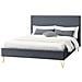 Riverside Struttura Letto In Velluto Grigio E Ottone 140x190 Cm - Foto miniatura 5