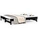 Dormeuse Estraibile Nera 2x (100x200) Cm Legno Massello Di Pino - Foto miniatura 2