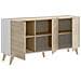 Credenza Avez, Buffet Da Soggiorno, Madia Moderna Da Salotto A 3 Ante, 155x43h75 Cm, Rovere E Bianco - Foto miniatura 4