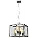 Lampadario Industrial Nordico Louvre Acciaio Canna Di Fucile Vetro 4 Luci E27 - Foto miniatura 1