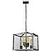Lampadario Industrial Nordico Louvre Acciaio Canna Di Fucile Vetro 4 Luci E27 - Foto miniatura 4