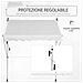Tenda da Sole da Esterno 2x1.5m a Rullo con Manovella, Altezza e Angolazione Regolabile, Bianco - Foto miniatura 6