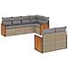 Set Divani Da Giardino 7 Pz Con Cuscini Beige In Polyrattan - Foto miniatura 1