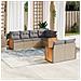 Set Divani Da Giardino 7 Pz Con Cuscini Beige In Polyrattan - Foto miniatura 3
