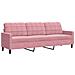 Set di Divani 4 pz con Cuscini e Rinforzi rosa in Velluto - Foto miniatura 4
