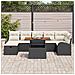 Set di Divani da Giardino 8 Pezzi con Cuscini Rattan Polivalente Nero - Foto miniatura 3