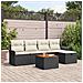 Set Divano da Giardino 6 Pezzi con Cuscini Rattan Polyrattan Nero, Divano da Giardino 2 Posti con Stoccaggio e Cuscini Rattan Polyrattan Nero - Foto miniatura 2