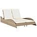 Lettino Prendisole con Cuscini Beige 114x205x73 cm Polyrattan - Foto miniatura 1
