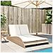 Lettino Prendisole con Cuscini Beige 114x205x73 cm Polyrattan - Foto miniatura 3