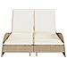 Lettino Prendisole con Cuscini Beige 114x205x73 cm Polyrattan - Foto miniatura 4