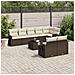 Set Divani da Giardino 9pz con Cuscini Marrone in Polyrattan - Foto miniatura 2