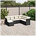Set Divani da Giardino con Cuscini 7pz Nero Polyrattan - Foto miniatura 2