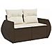Set Divano da Giardino 6 pz con Cuscini Marrone in Polyrattan - Foto miniatura 4