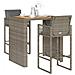 Set Bar da Giardino 3 pz con Cuscini Grigio Polyrattan Acacia - Foto miniatura 2