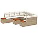 Set Divano da Giardino con cuscino 9 pcs Beige Poly Rattan - Foto miniatura 1