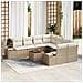 Set Divano da Giardino con cuscino 9 pcs Beige Poly Rattan - Foto miniatura 2