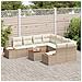 Set Divano da Giardino con cuscino 9 pcs Beige Poly Rattan - Foto miniatura 3