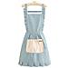 Elegante Grembiule Da Cucina In Cotone E Lino - Pettorina Traspirante Per Cucinare In Casa Blue - Foto miniatura 1