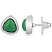 Orecchino A Bottone In Argento Con Bottone Triangolare In Smeraldo - Foto miniatura 1