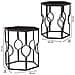 Set Tavoli 2 Pezzi Metallo Nero 34x34x52h-39x39x57h Cm - Foto miniatura 4