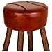 Sgabello In Pelle Rossa 41x41x78h - Foto miniatura 3