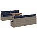 Set Divano da Giardino con cuscino 9 pcs Grigio e Blu Navy - Foto miniatura 1