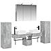 Set di mobili per il bagno 6 pcs Grigio Cemento - Foto miniatura 1