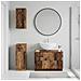Set di armadietti da bagno in 3 pezzi HOORN Legno antico - Foto miniatura 5