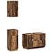 Set di armadietti da bagno in 3 pezzi HOORN Legno antico - Foto miniatura 1