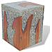 Sgabello In Legno Di Teak E Resina 30x30x40 Cm - Foto miniatura 2