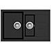 Lavello da Cucina in Granito Vasca Doppia Nero - Foto miniatura 1