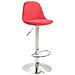 Sgabello Design Kiel in Polipropilene e Tessuto - Sgabello da Cucina Girevole e con Regolabile - Sgabello Bar Imbottito con Poggiapiedi Rosso Cromato - Foto miniatura 1