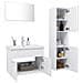 Set Mobili da Bagno Bianco in Legno Multistrato - Foto miniatura 3