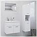 Set Mobili da Bagno Bianco in Legno Multistrato - Foto miniatura 1