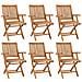 Sedie da Giardino Pieghevoli 6 pz in Legno Massello di Teak - Foto miniatura 1