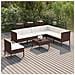 Set Divani Da Giardino 8 Pz Con Cuscini In Polyrattan Marrone - Foto miniatura 1