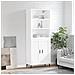 Credenza Bianca 69,5x34x180 Cm In Legno Multistrato - Foto miniatura 1