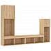 Mobili Tv A Muro Con Led 4pz Rovere Sonoma Legno Multistrato - Foto miniatura 6