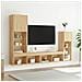 Mobili Tv A Muro Con Led 4pz Rovere Sonoma Legno Multistrato - Foto miniatura 7