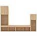 Mobili Tv A Muro Con Led 4pz Rovere Sonoma Legno Multistrato - Foto miniatura 8