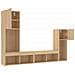 Mobili Tv A Muro Con Led 4pz Rovere Sonoma Legno Multistrato - Foto miniatura 9