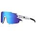 Occhiali Da Sole Sportivi Con Montatura Bianco Sabbia Black+blue - Foto miniatura 2